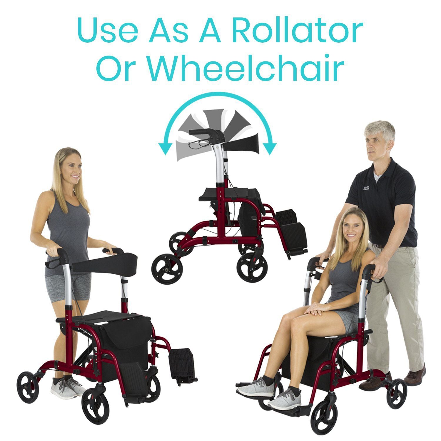 Light Gray Vive Health Wheelchair Rollator