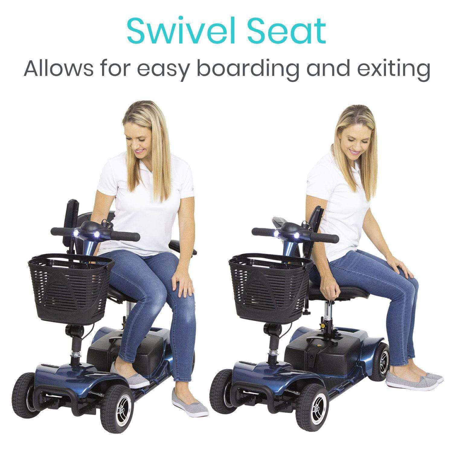 Light Gray Vive Health 4 Wheel Mobility Scooter