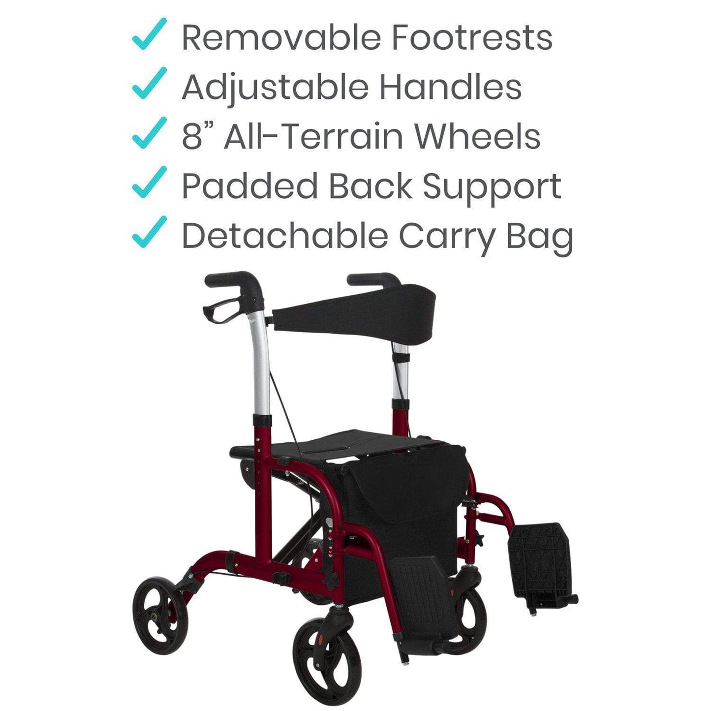 Dark Slate Gray Vive Health Wheelchair Rollator