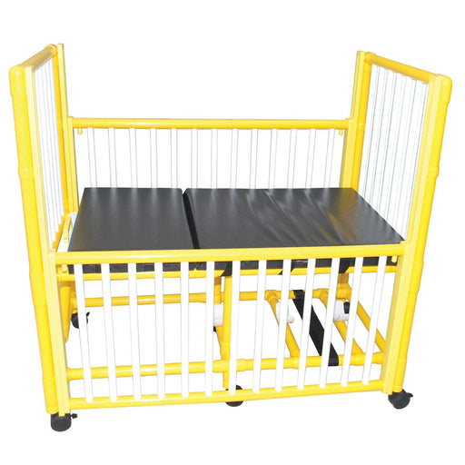 Dim Gray Mjm Pediatric Crib Bed with Adjustable Side Rails